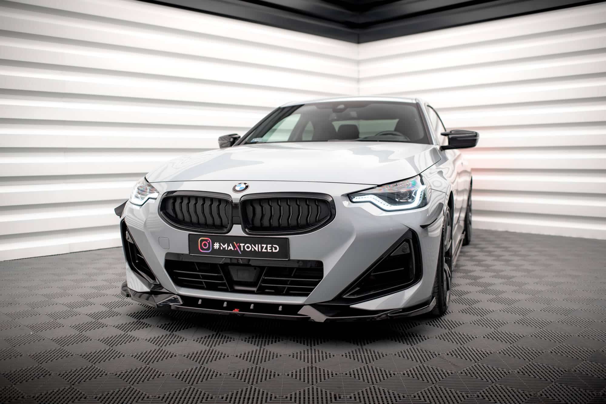MAXTON DESIGN - Spoiler pod predný nárazník V.2 vhodné pre BMW 2 COUPE M-PACK / M240I G42, Čierny lesk – Obrázok 4
