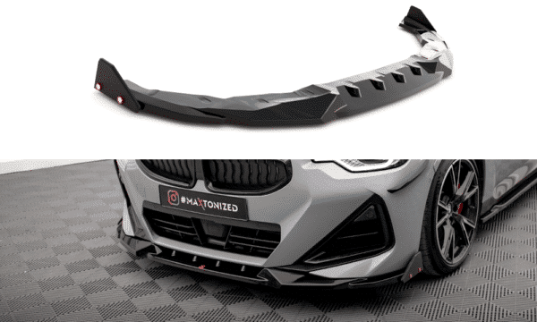 MAXTON DESIGN - Spoiler pod predný nárazník V.2 vhodné pre BMW 2 COUPE M-PACK / M240I G42, Čierny lesk