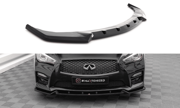 MAXTON DESIGN - Spoiler pod predný nárazník V.2 INFINITI Q50 S MK1, Čierny lesk