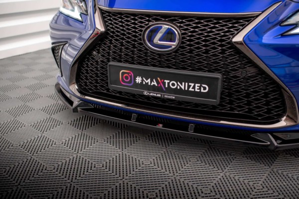 MAXTON DESIGN - Spoiler pod predný nárazník V.2 LEXUS ES F SPORT MK7, Čierny lesk – Obrázok 3