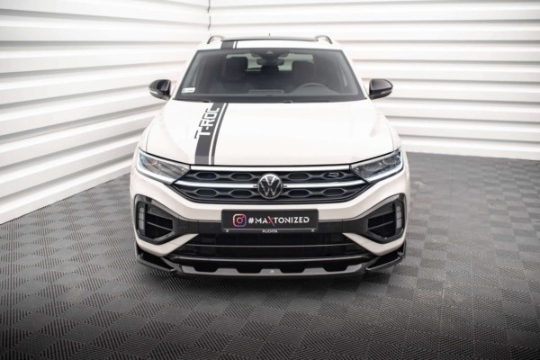 MAXTON DESIGN - Spoiler pod predný nárazník V.2 VOLKSWAGEN T-ROC R MK1 FACELIFT, Čierny lesk – Obrázok 2