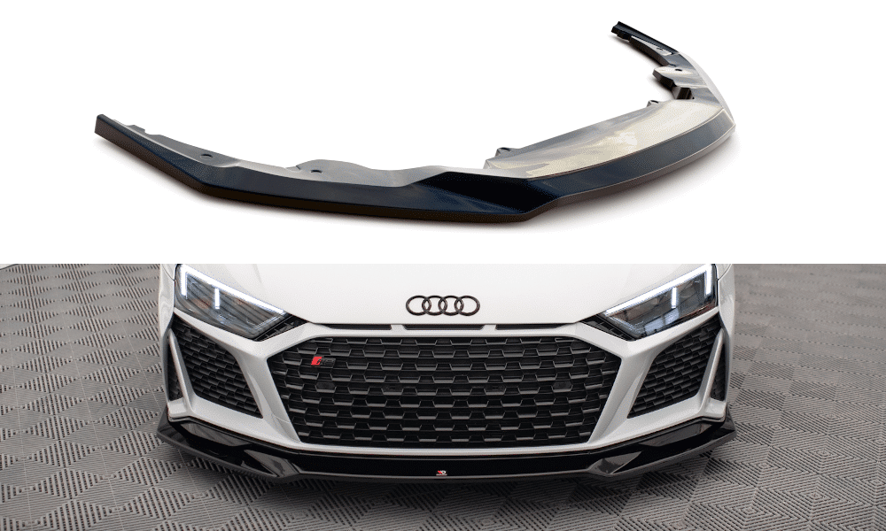 MAXTON DESIGN - Spoiler pod predný nárazník V.3 AUDI R8 MK2 FACELIFT, Čierny lesk