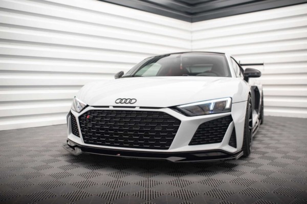 MAXTON DESIGN - Spoiler pod predný nárazník V.3 AUDI R8 MK2 FACELIFT, Čierny lesk – Obrázok 4