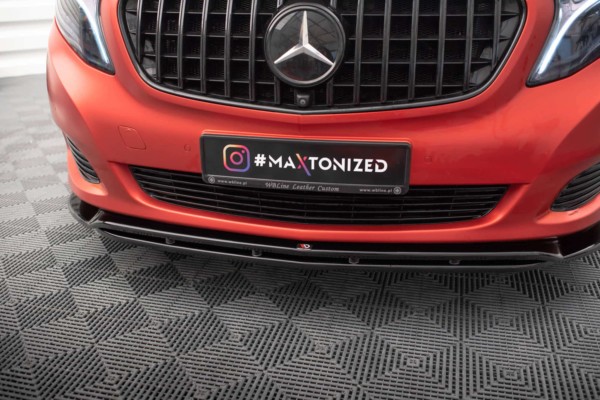 MAXTON DESIGN - Spoiler pod predný nárazník V.4 MERCEDES-BENZ V-CLASS W447, Čierny lesk – Obrázok 3