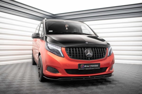 MAXTON DESIGN - Spoiler pod predný nárazník V.4 MERCEDES-BENZ V-CLASS W447, Čierny lesk – Obrázok 4
