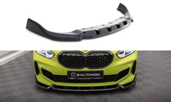 MAXTON DESIGN - Spoiler pod predný nárazník V.7 vhodné pre BMW 1 F40 M-PACK/ M135I, Čierny lesk
