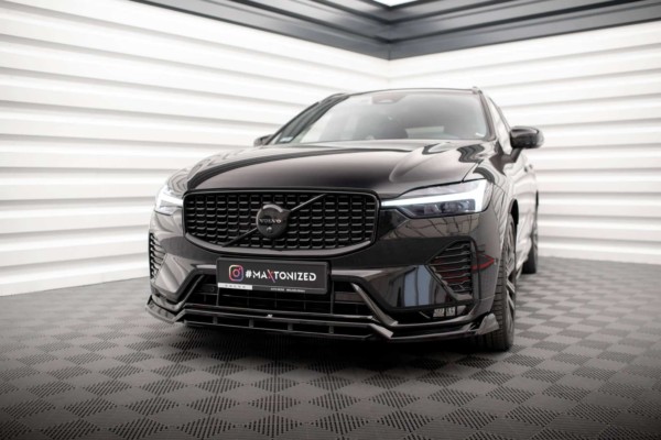 MAXTON DESIGN - Spoiler pod predný nárazník VOLVO XC60 R-DESIGN MK2 FACELIFT, Čierny lesk – Obrázok 4