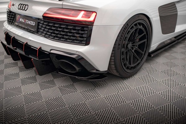 MAXTON DESIGN - Bočné difúzory zadného nárazníka AUDI R8 MK2 FACELIFT, Čierny lesk – Obrázok 5