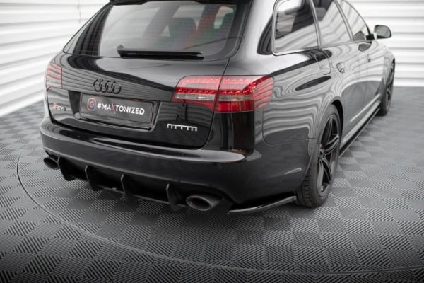 MAXTON DESIGN - Bočné difúzory zadného nárazníka AUDI RS6 AVANT C6, Čierny lesk – Obrázok 4