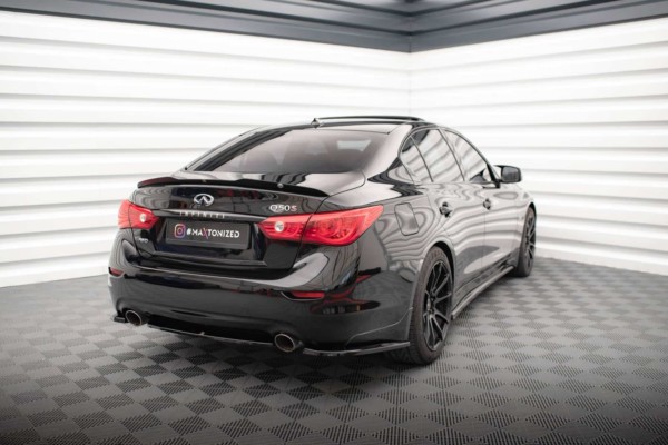 MAXTON DESIGN - Bočné difúzory zadného nárazníka INFINITI Q50 S MK1, Čierny lesk – Obrázok 2