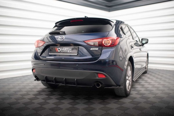 MAXTON DESIGN - Bočné difúzory zadného nárazníka MAZDA 3 MK3, Čierny lesk – Obrázok 2