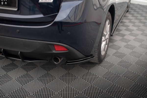 MAXTON DESIGN - Bočné difúzory zadného nárazníka MAZDA 3 MK3, Čierny lesk – Obrázok 3