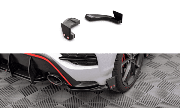 MAXTON DESIGN - Bočné difúzory zadného nárazníka V.1 HYUNDAI KONA N MK1, Čierny lesk