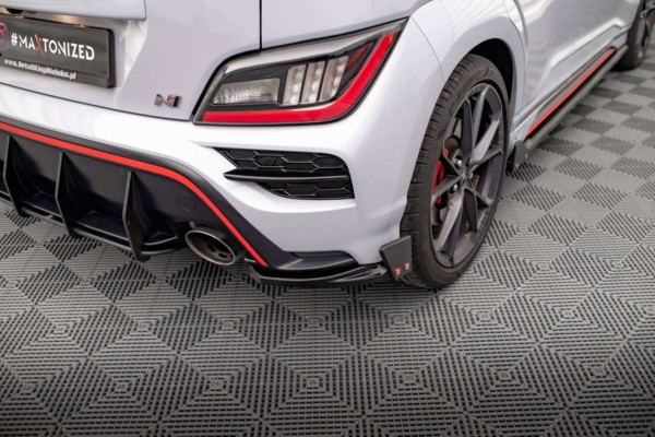 MAXTON DESIGN - Bočné difúzory zadného nárazníka V.1 HYUNDAI KONA N MK1, Čierny lesk – Obrázok 3