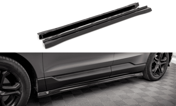 MAXTON DESIGN - Lišty pod bočné prahy FORD EDGE MK2, Čierny lesk
