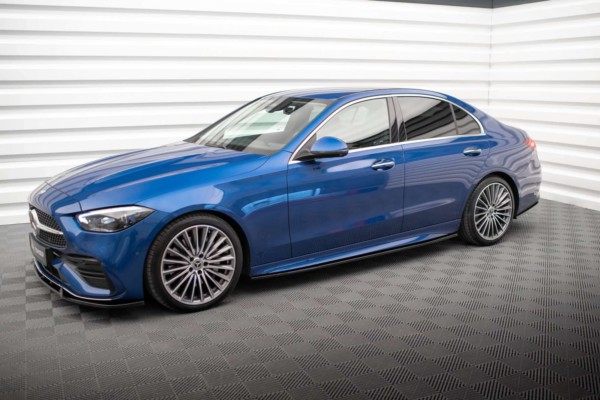 MAXTON DESIGN - Lišty pod bočné prahy MERCEDES-BENZ C AMG-LINE W206 , Čierny lesk – Obrázok 3
