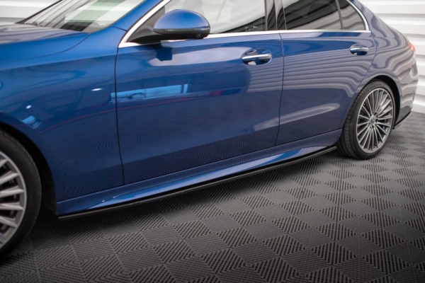 MAXTON DESIGN - Lišty pod bočné prahy MERCEDES-BENZ C AMG-LINE W206 , Čierny lesk – Obrázok 4