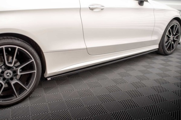 MAXTON DESIGN - Lišty pod bočné prahy MERCEDES-BENZ C COUPE AMG-LINE C205 FACELIFT, Čierny lesk – Obrázok 2