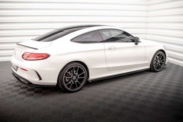 MAXTON DESIGN - Lišty pod bočné prahy MERCEDES-BENZ C COUPE AMG-LINE C205 FACELIFT, Čierny lesk – Obrázok 4