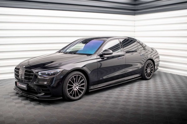 MAXTON DESIGN - Lišty pod bočné prahy MERCEDES-BENZ S Long AMG-LINE W223, Čierny lesk – Obrázok 3