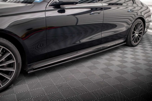 MAXTON DESIGN - Lišty pod bočné prahy MERCEDES-BENZ S Long AMG-LINE W223, Čierny lesk – Obrázok 4