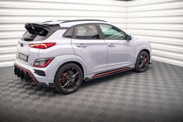 MAXTON DESIGN - Lišty pod bočné prahy V.1 HYUNDAI KONA N MK1, Čierny lesk – Obrázok 2