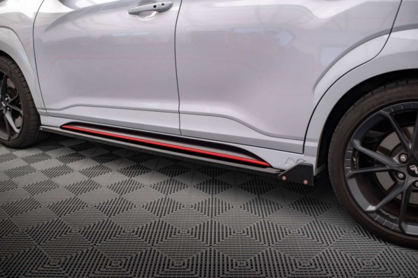 MAXTON DESIGN - Lišty pod bočné prahy V.1 HYUNDAI KONA N MK1, Čierny lesk – Obrázok 5