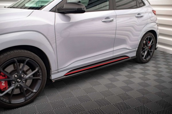 MAXTON DESIGN - Lišty pod bočné prahy V.1 HYUNDAI KONA N MK1, Čierny lesk – Obrázok 2
