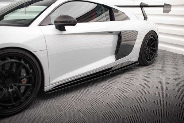 MAXTON DESIGN - Lišty pod bočné prahy V.2 AUDI R8 MK2 FACELIFT, Čierny lesk – Obrázok 3