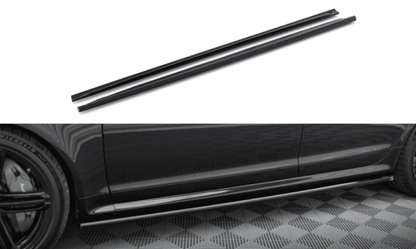MAXTON DESIGN - Lišty pod bočné prahy V.2 AUDI RS6 AVANT C6, Čierny lesk