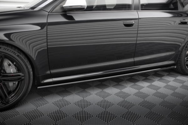 MAXTON DESIGN - Lišty pod bočné prahy V.2 AUDI RS6 AVANT C6, Čierny lesk – Obrázok 3