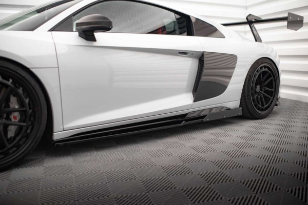 MAXTON DESIGN - Lišty pod bočné prahy V.3 AUDI R8 MK2 FACELIFT, Čierny lesk – Obrázok 2