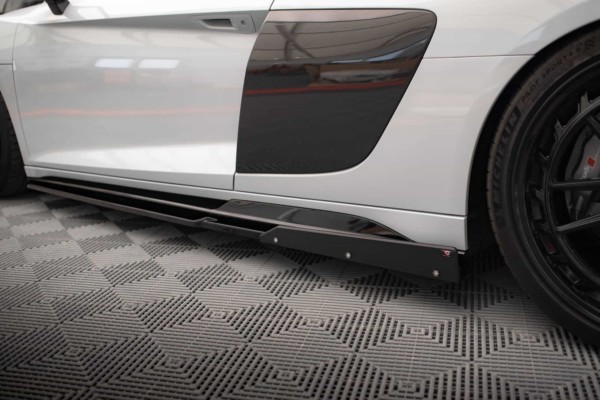 MAXTON DESIGN - Lišty pod bočné prahy V.3 AUDI R8 MK2 FACELIFT, Čierny lesk – Obrázok 3