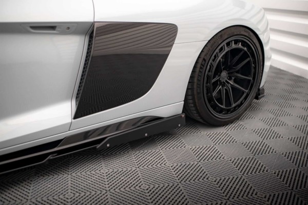 MAXTON DESIGN - Lišty pod bočné prahy V.3 AUDI R8 MK2 FACELIFT, Čierny lesk – Obrázok 5