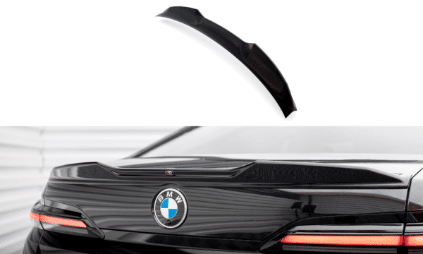 MAXTON DESIGN - Predĺženie spoilera vhodné pre BMW 7 M-PACK / M760E G70, Čierny lesk