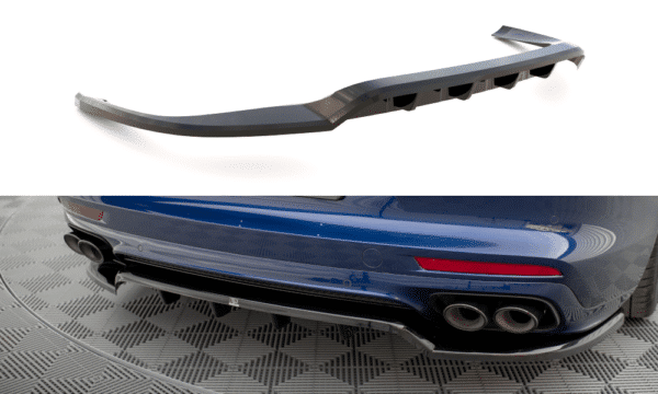 MAXTON DESIGN - Spoiler pod zadný nárazník PORSCHE PANAMERA E-HYBRID 971 FACELIFT, Čierny lesk