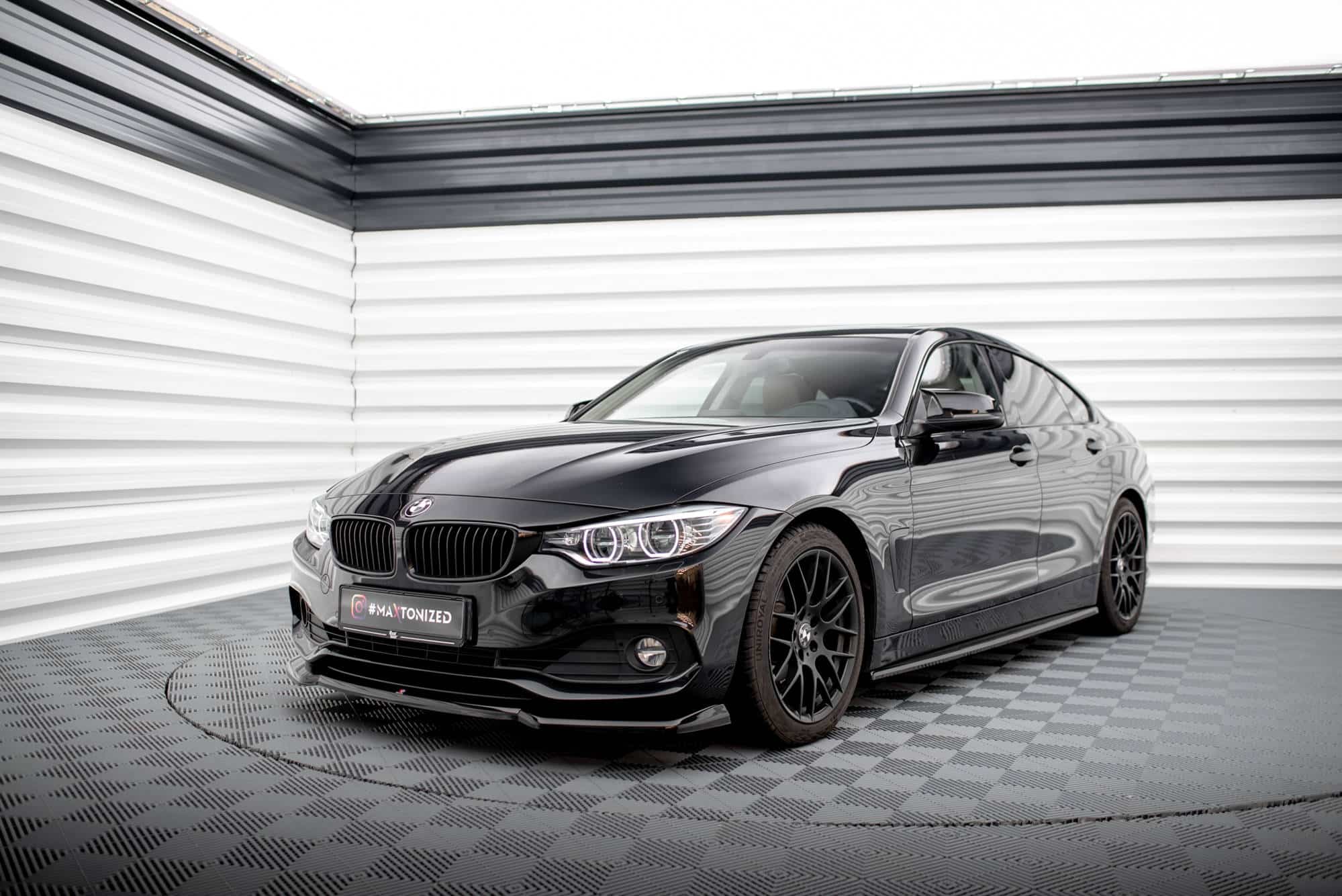 MAXTON DESIGN - Spoiler pod predný nárazník V.1 vhodné pre BMW 4 GRAN COUPE F36, Čierny lesk – Obrázok 3