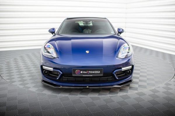 MAXTON DESIGN - Spoiler pod predný nárazník V.1 PORSCHE PANAMERA E-HYBRID 971 FACELIFT, Čierny lesk – Obrázok 2