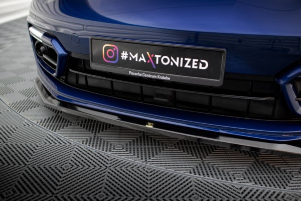 MAXTON DESIGN - Spoiler pod predný nárazník V.1 PORSCHE PANAMERA E-HYBRID 971 FACELIFT, Čierny lesk – Obrázok 3