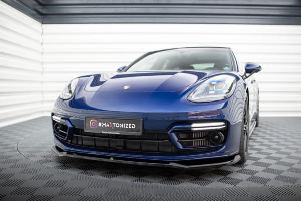 MAXTON DESIGN - Spoiler pod predný nárazník V.1 PORSCHE PANAMERA E-HYBRID 971 FACELIFT, Čierny lesk – Obrázok 4