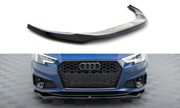 MAXTON DESIGN - Spoiler pod predný nárazník V.2 AUDI A4 COMPETITION B9, Čierny lesk