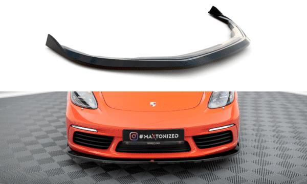 MAXTON DESIGN - Spoiler pod predný nárazník V.2 PORSCHE 718 CAYMAN 982C, Čierny lesk