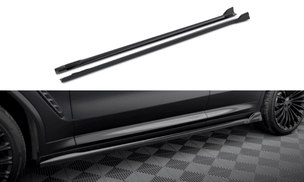 MAXTON DESIGN - Lišty pod bočné prahy vhodné pre BMW X3 M-PACK G01 FACELIFT, Čierny lesk