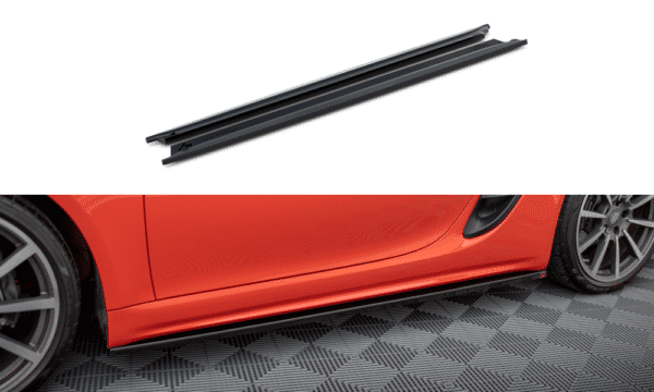 MAXTON DESIGN - Lišty pod bočné prahy PORSCHE 718 CAYMAN 982C, Čierny lesk