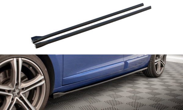 MAXTON DESIGN - Lišty pod bočné prahy RENAULT MEGANE GT LINE GRANDTOUR MK3 FACELIFT, Čierny lesk