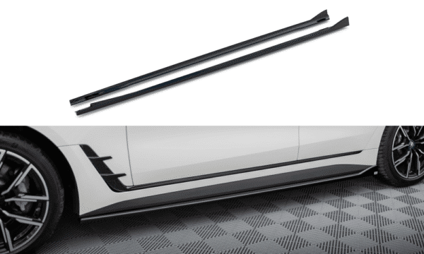 MAXTON DESIGN - Lišty pod bočné prahy V.1 vhodné pre BMW I4 M-PACK G26, Čierny lesk