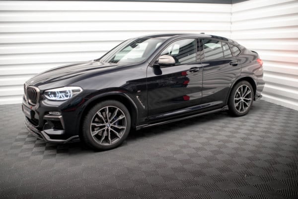 MAXTON DESIGN - Lišty pod bočné prahy V.2 vhodné pre BMW X4 M-PACK G02, Čierny lesk – Obrázok 2