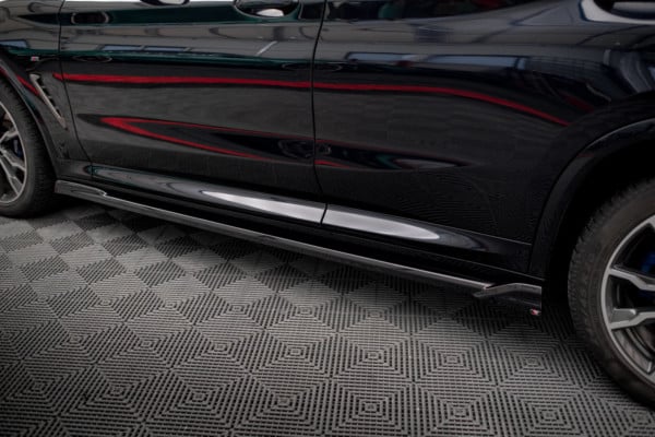MAXTON DESIGN - Lišty pod bočné prahy V.2 vhodné pre BMW X4 M-PACK G02, Čierny lesk – Obrázok 4
