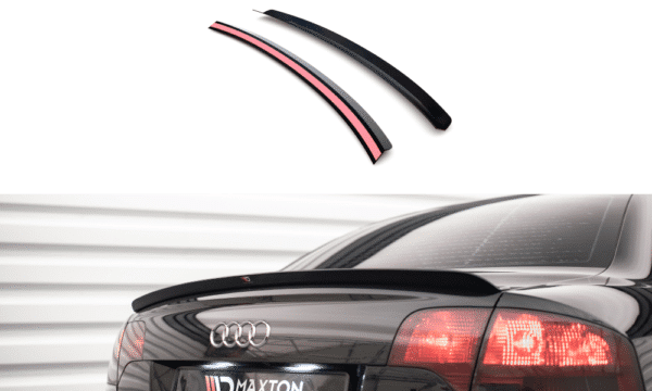 MAXTON DESIGN - Predĺženie spoilera AUDI A4 SEDAN S-LINE B7, Čierny lesk