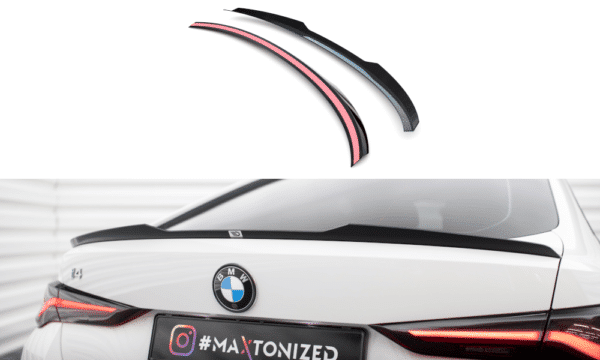 MAXTON DESIGN - Predĺženie spoilera BMW I4 M-PACK G26, Čierny lesk